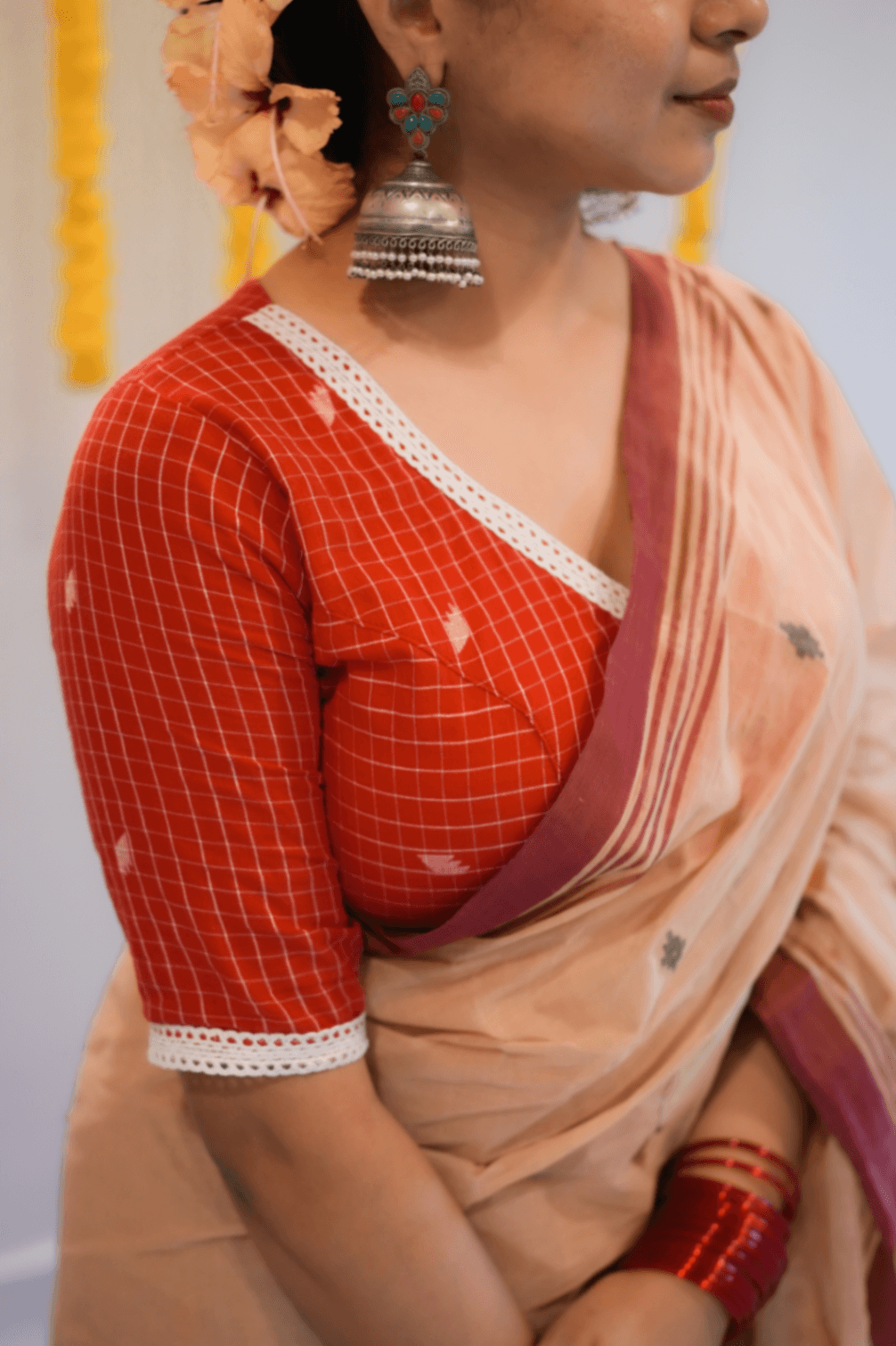 Agomoni Jamdani Blouse thumbnail 3