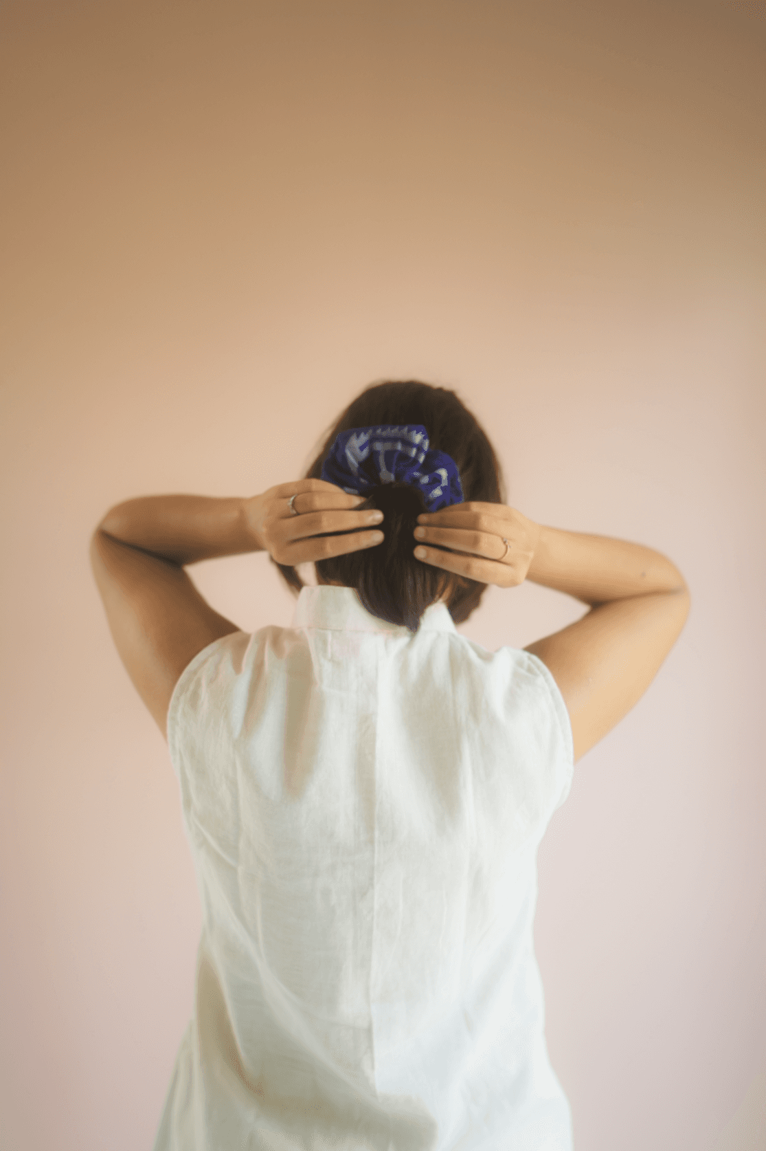 Blue Jamdani Scrunchy thumbnail 2