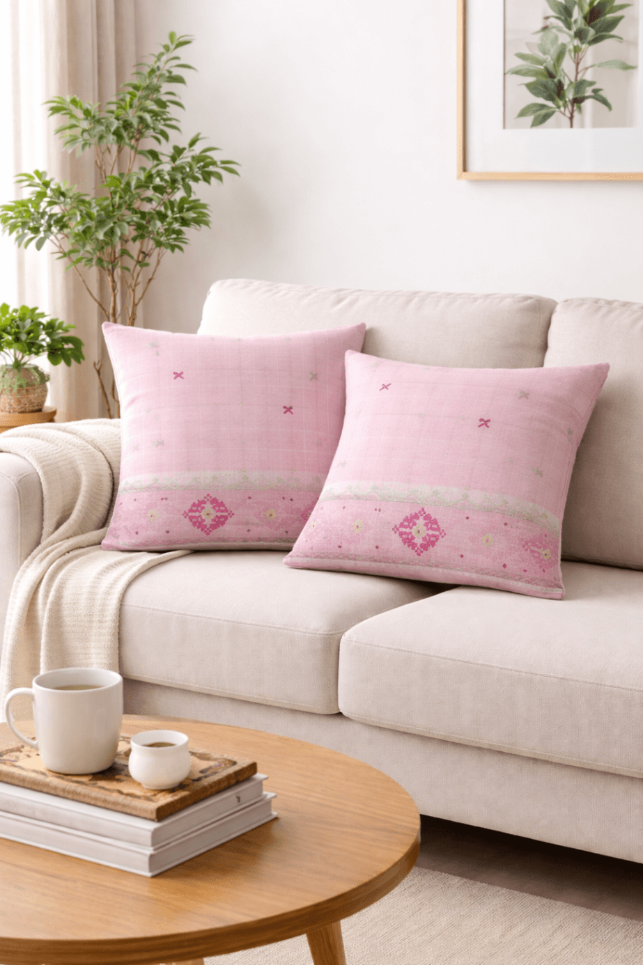 Blossom Jamdani Pillow Cover