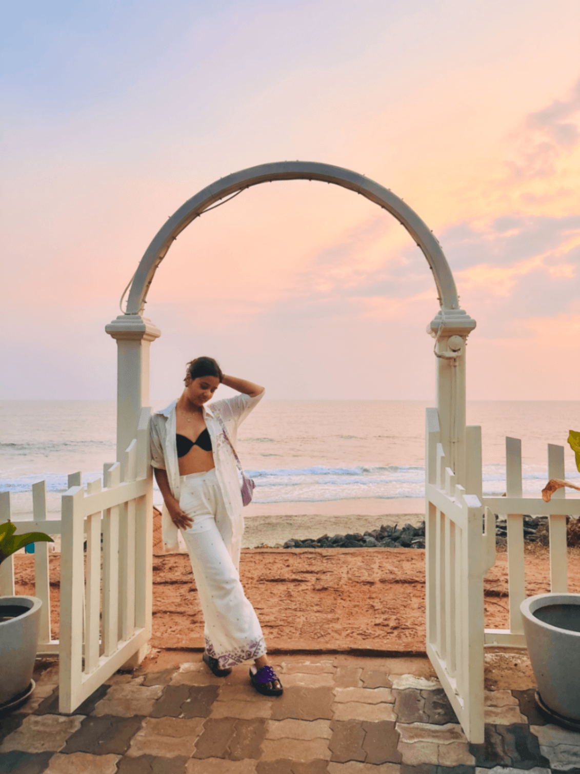 Jamdani Flared Pant with Classic Border thumbnail 5