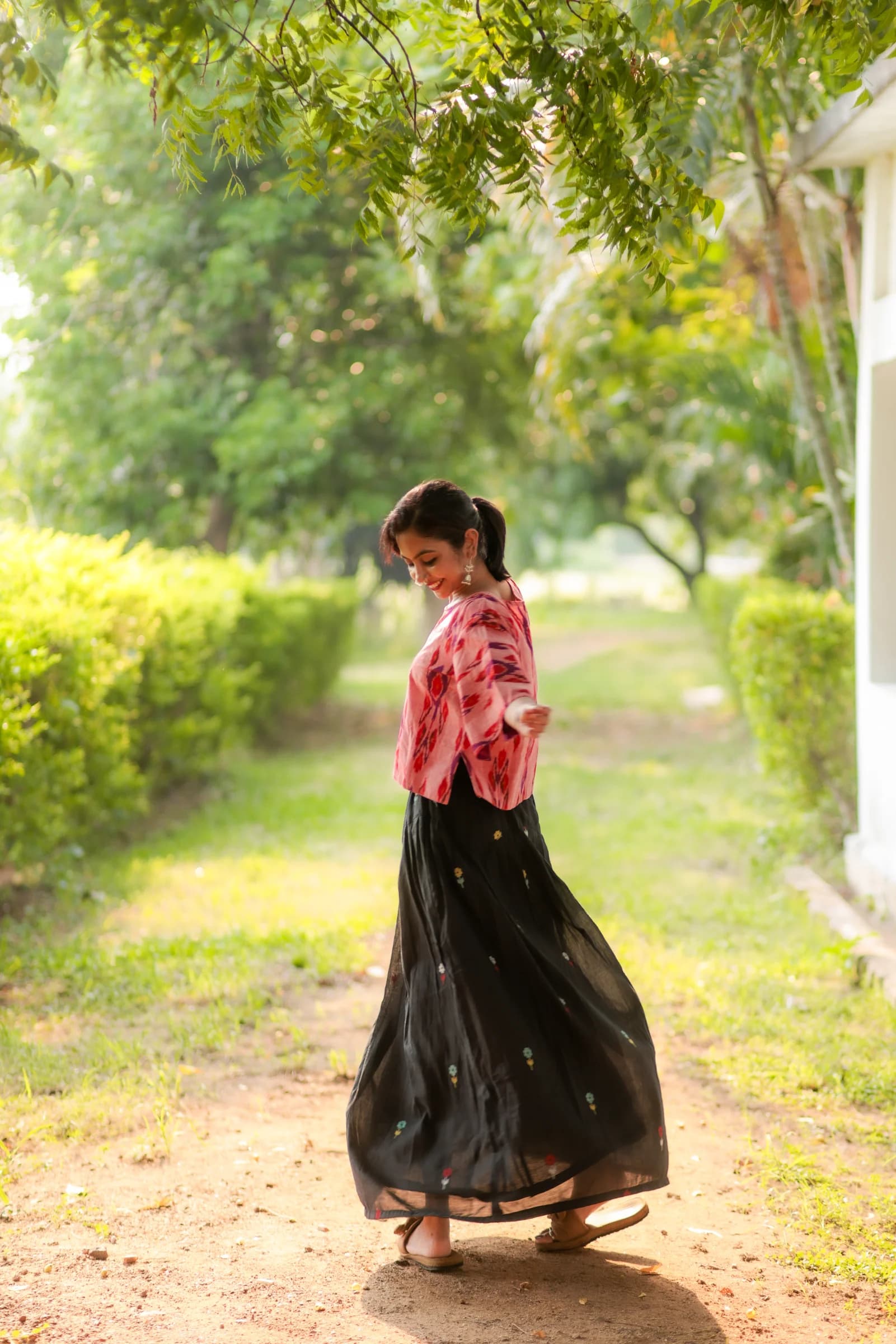 Jamdani Long Skirt with Yoke thumbnail 4