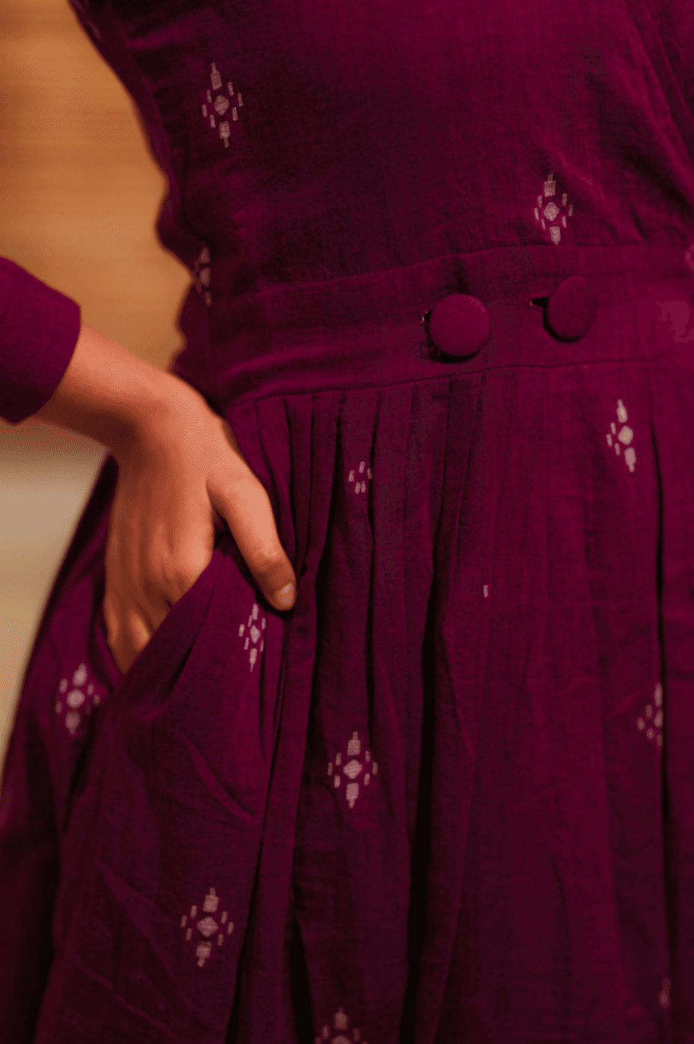 Parijat Long Jamdani Wrap Dress thumbnail 3
